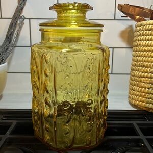 Vtg glass canister.